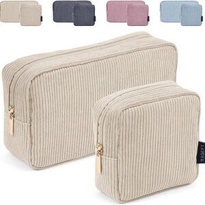 Small Makeup Bag for Purse Mini Cosmetics Bag Corduroy Cute Cosmetic Pouch for W